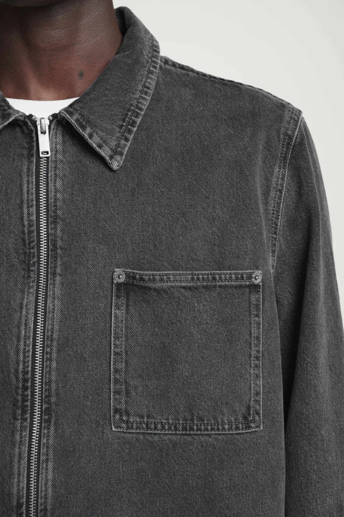 COS BOXY DENIM ZIP-UP JACKET- Coats & Jackets