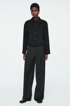COS BOXY DOUBLE-FACED WOOL JACKET-Women Coats & Jackets