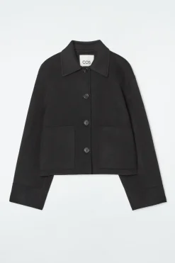 COS BOXY DOUBLE-FACED WOOL JACKET-Women Coats & Jackets
