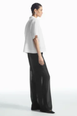 COS BOXY SHORT-SLEEVED POPLIN SHIRT-Women Shirts & Blouses | Tops