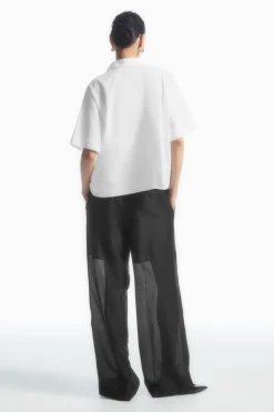 COS BOXY SHORT-SLEEVED POPLIN SHIRT-Women Shirts & Blouses | Tops