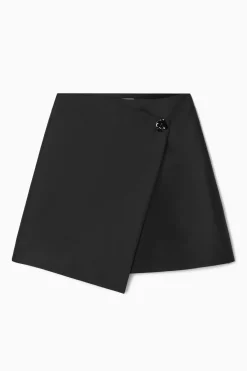 COS BROOCH-DETAIL WOOL-BLEND MINI SKIRT-Women Skirts
