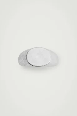 COS BRUSHED SIGNET RING- Jewelry