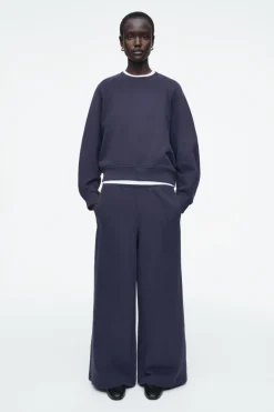 COS BRUSHED-COTTON WIDE-LEG JOGGERS-Women Pants