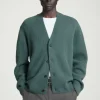 COS BRUSHED-WOOL V-NECK CARDIGAN- Sweaters & Cardigans