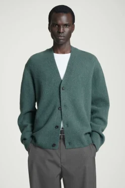 COS BRUSHED-WOOL V-NECK CARDIGAN- Sweaters & Cardigans