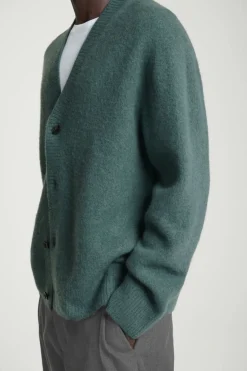 COS BRUSHED-WOOL V-NECK CARDIGAN- Sweaters & Cardigans