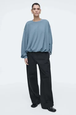 COS BUBBLE-HEM SWEATSHIRT-Women Tops