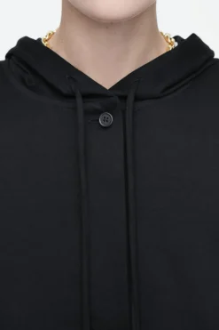 COS BUTTONED LIGHTWEIGHT JERSEY HOODIE-Women Tops