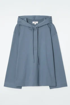 COS BUTTONED LIGHTWEIGHT JERSEY HOODIE-Women Tops