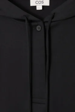 COS BUTTONED LIGHTWEIGHT JERSEY HOODIE-Women Tops