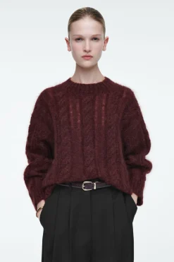 COS CABLE-KNIT MOHAIR SWEATER-Women Sweaters & Cardigans