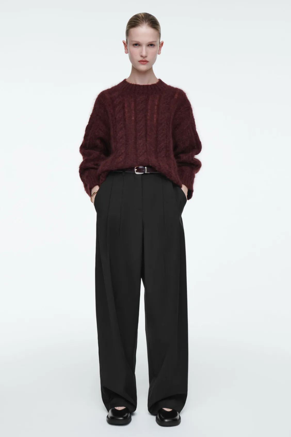 COS CABLE-KNIT MOHAIR SWEATER-Women Sweaters & Cardigans