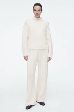 COS CABLE-KNIT WOOL FUNNEL-NECK SWEATER-Women Sweaters & Cardigans