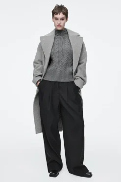 COS CABLE-KNIT WOOL FUNNEL-NECK SWEATER-Women Sweaters & Cardigans