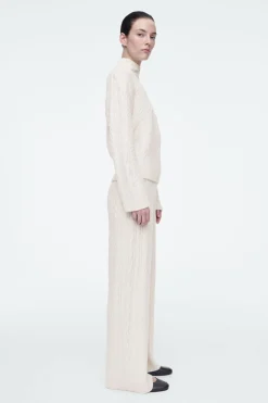 COS CABLE-KNIT WOOL FUNNEL-NECK SWEATER-Women Sweaters & Cardigans