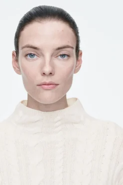 COS CABLE-KNIT WOOL FUNNEL-NECK SWEATER-Women Sweaters & Cardigans