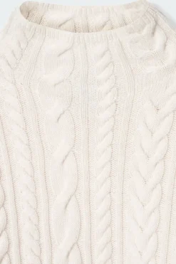 COS CABLE-KNIT WOOL FUNNEL-NECK SWEATER-Women Sweaters & Cardigans