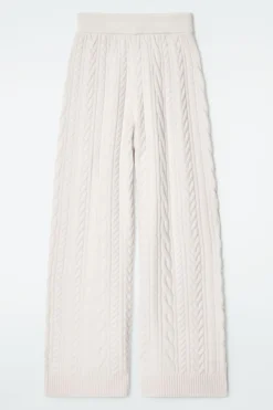 COS CABLE-KNIT WOOL PANTS-Women Pants | Sweaters & Cardigans