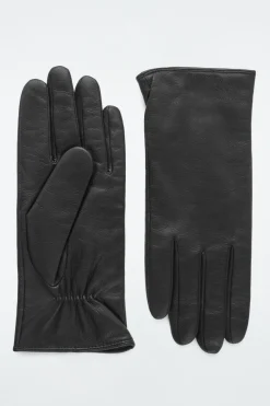 COS CASHMERE-LINED LEATHER GLOVES-Women Hats & Scarves | Cashmere