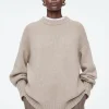 COS CHUNKY PURE CASHMERE CREW-NECK SWEATER-Women Sweaters & Cardigans | Cashmere
