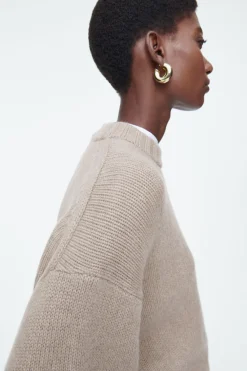 COS CHUNKY PURE CASHMERE CREW-NECK SWEATER-Women Sweaters & Cardigans | Cashmere