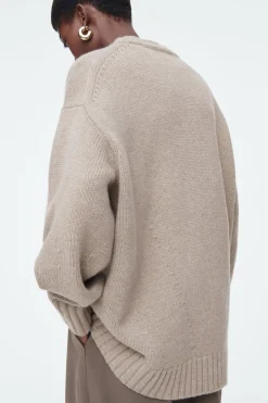 COS CHUNKY PURE CASHMERE CREW-NECK SWEATER-Women Sweaters & Cardigans | Cashmere
