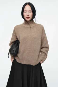 COS CHUNKY PURE CASHMERE TURTLENECK SWEATER-Women Cashmere | Sweaters & Cardigans