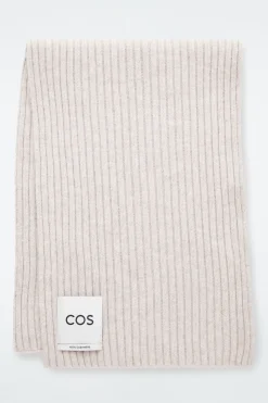 COS CHUNKY RIBBED PURE CASHMERE SCARF-Women Hats & Scarves | Cashmere