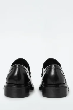 COS CHUNKY SQUARE-TOE LEATHER LOAFERS-Women Shoes