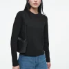 COS CLEAN CUT REGULAR LONG-SLEEVED T-SHIRT-Women T-Shirts | Tops