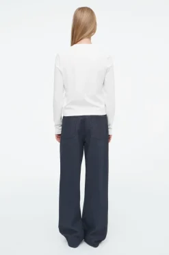 COS CLEAN CUT REGULAR LONG-SLEEVED T-SHIRT-Women T-Shirts | Tops