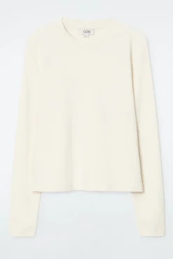 COS CLEAN CUT REGULAR LONG-SLEEVED T-SHIRT-Women T-Shirts | Tops