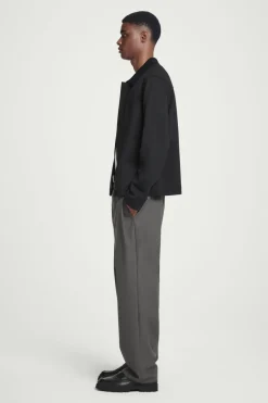 COS COLLARED COTTON-JERSEY JACKET- Shirts | Coats & Jackets