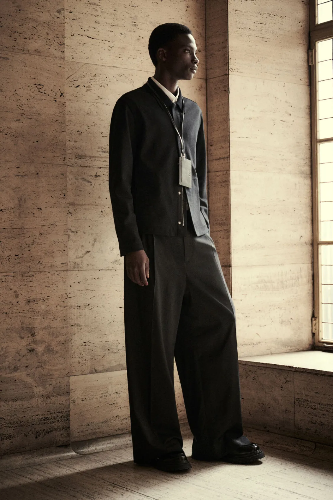 COS COLLARED COTTON-JERSEY JACKET- Shirts | Coats & Jackets