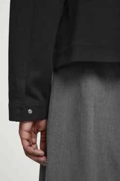 COS COLLARED COTTON-JERSEY JACKET- Shirts | Coats & Jackets