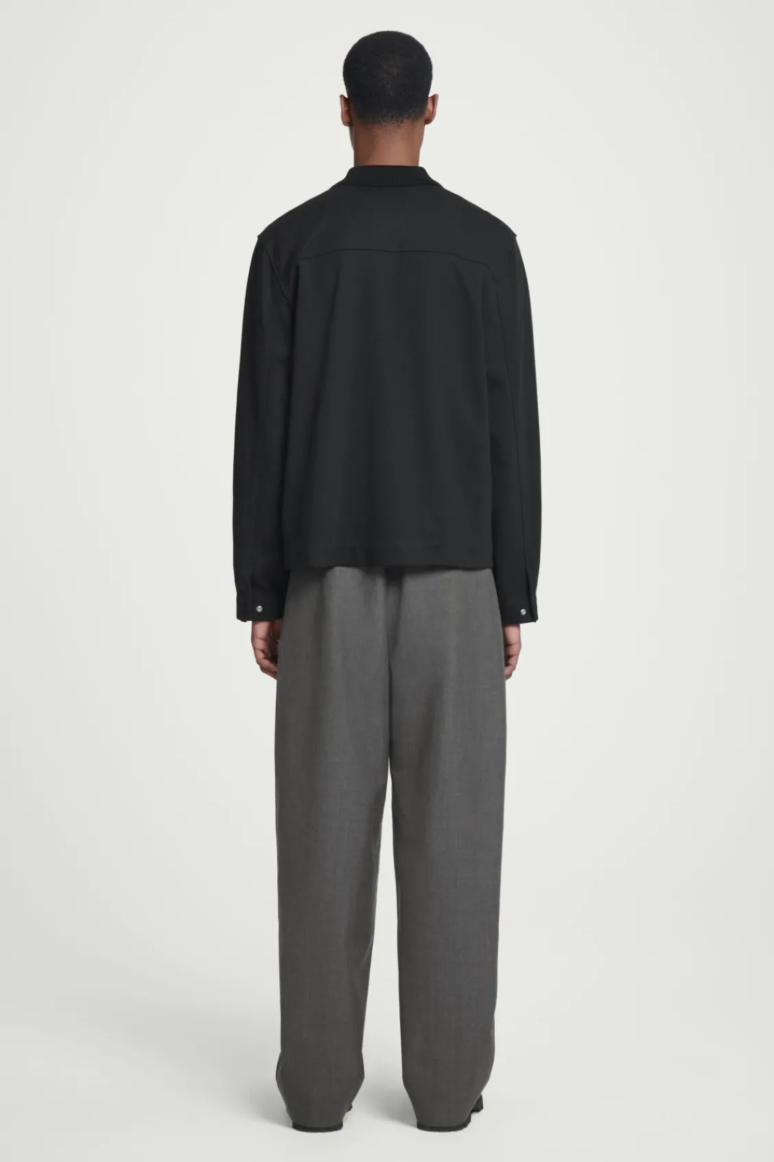 COS COLLARED COTTON-JERSEY JACKET- Shirts | Coats & Jackets
