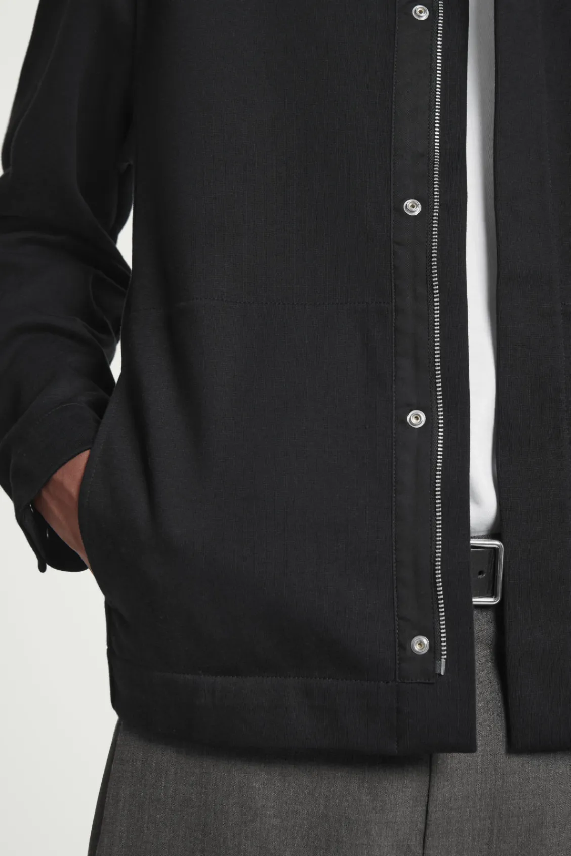 COS COLLARED COTTON-JERSEY JACKET- Shirts | Coats & Jackets
