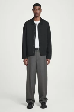 COS COLLARED COTTON-JERSEY JACKET- Shirts | Coats & Jackets
