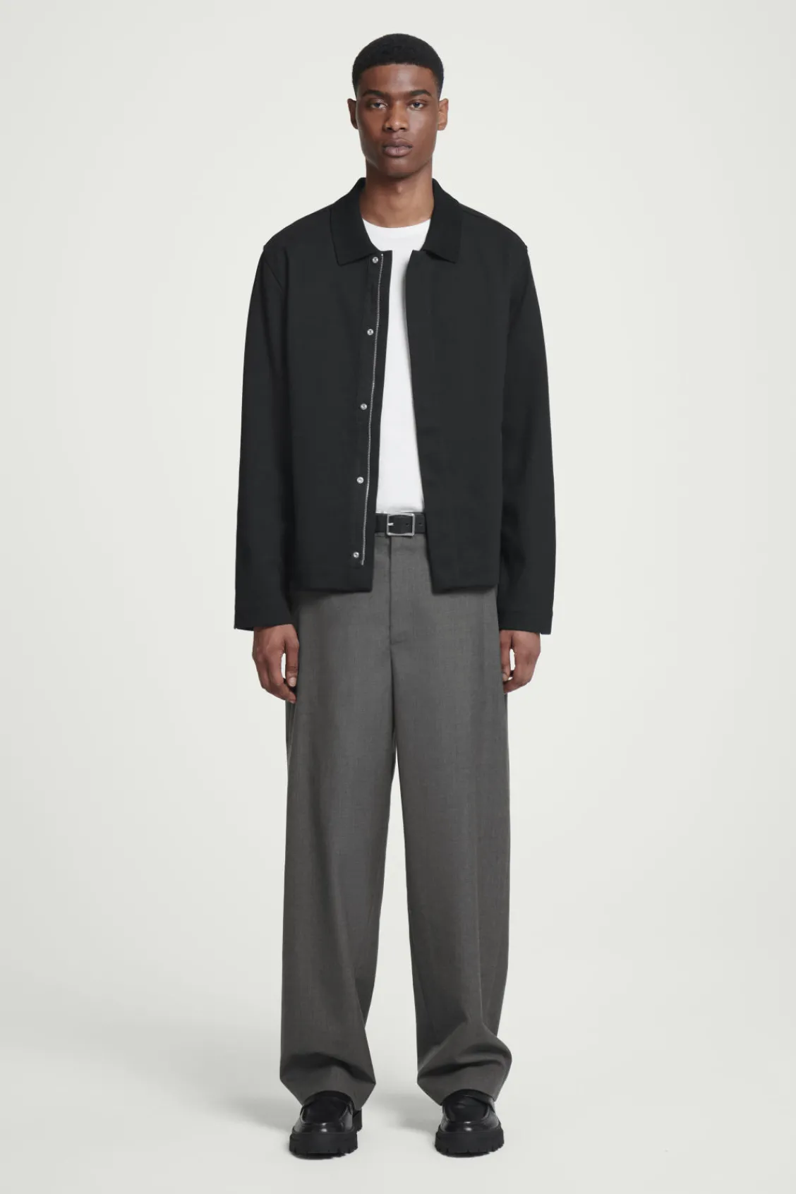 COS COLLARED COTTON-JERSEY JACKET- Shirts | Coats & Jackets