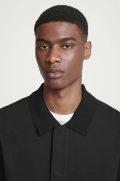 COS COLLARED COTTON-JERSEY JACKET- Shirts | Coats & Jackets