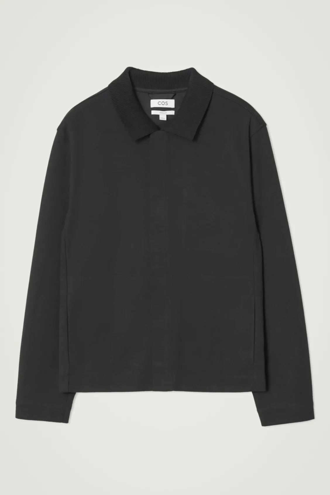COS COLLARED COTTON-JERSEY JACKET- Shirts | Coats & Jackets