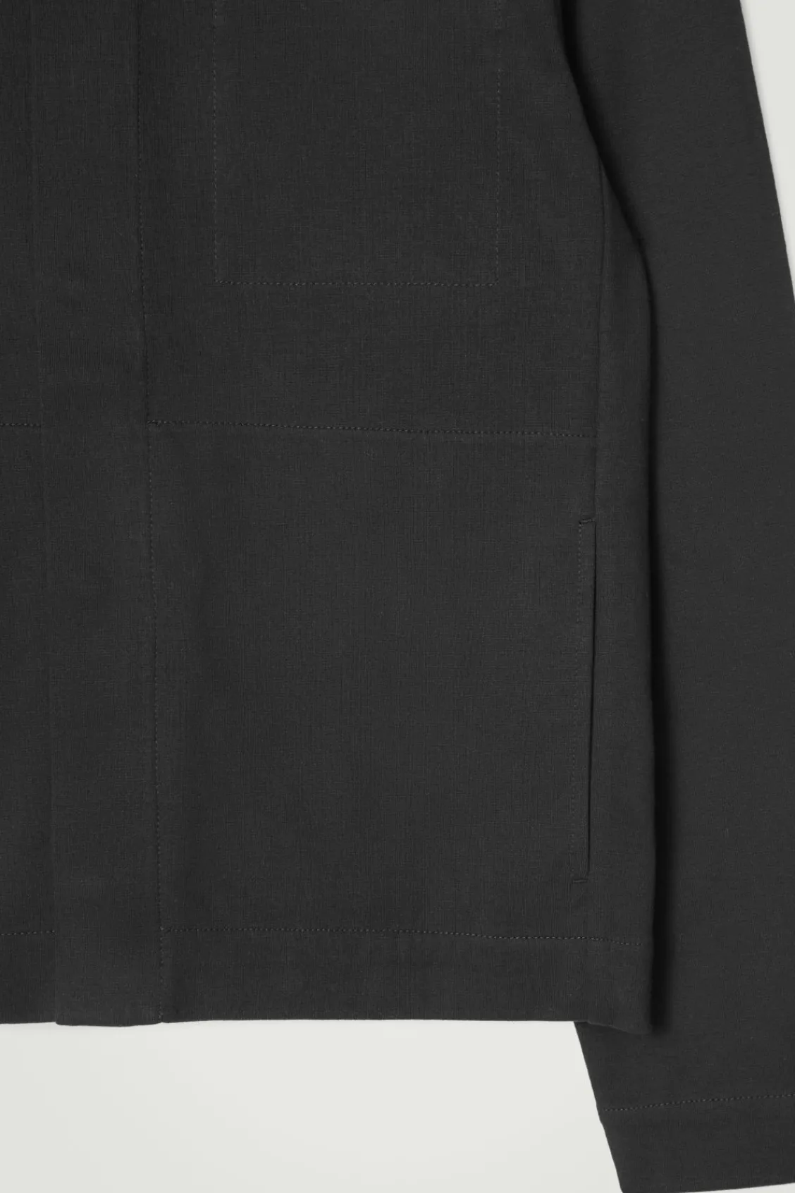 COS COLLARED COTTON-JERSEY JACKET- Shirts | Coats & Jackets