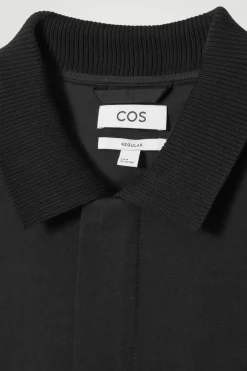 COS COLLARED COTTON-JERSEY JACKET- Shirts | Coats & Jackets