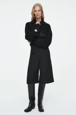 COS COLLARED CROPPED KNITTED SWEATER-Women Capes & Hybrids | Tops