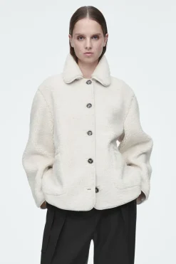COS COLLARED FAUX SHEARLING JACKET-Women Coats & Jackets
