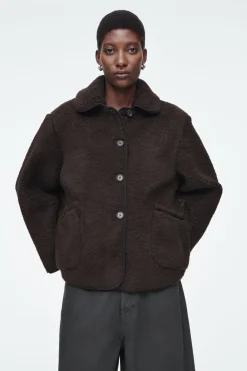 COS COLLARED FAUX SHEARLING JACKET-Women Coats & Jackets