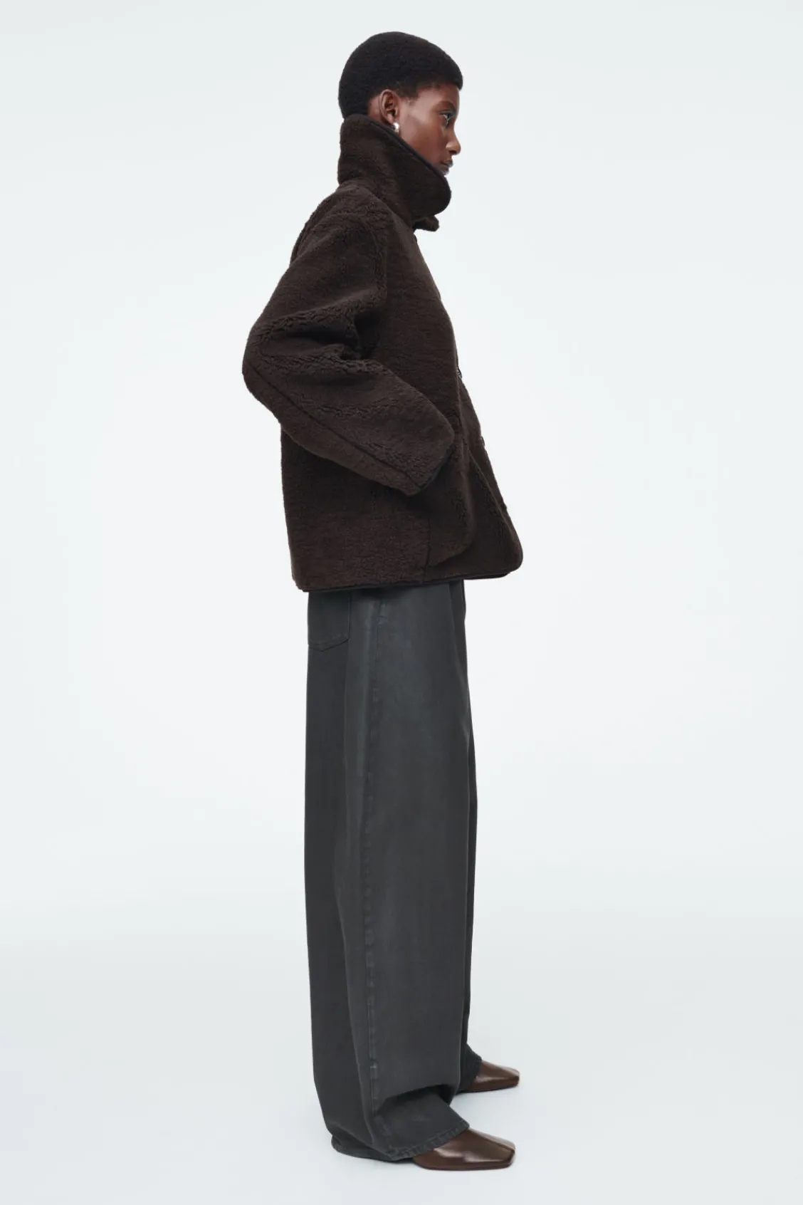 COS COLLARED FAUX SHEARLING JACKET-Women Coats & Jackets