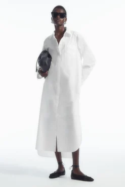 COS COLLARED MIDI SHIRT DRESS-Women Dresses & Jumpsuits