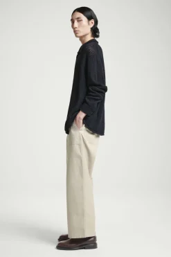 COS COLLARED OPEN-KNIT WOOL CARDIGAN- Sweaters & Cardigans